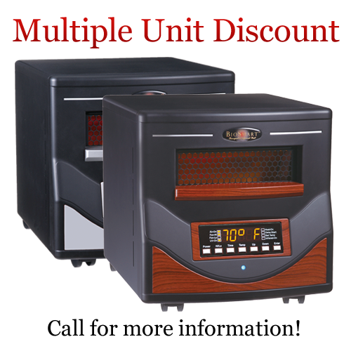 multiple unit discount on BioSmart portable quartz infrared heaters